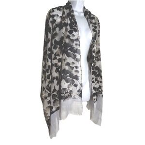 Simply Vera Vera Wang Scarf Lightweight Black Gray All Seasons 62" X 25" Womens